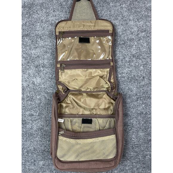 Duck Unlimited Men's Canvas Hanging Toiletry Bag Camel and Brown - Picture 8 of 12